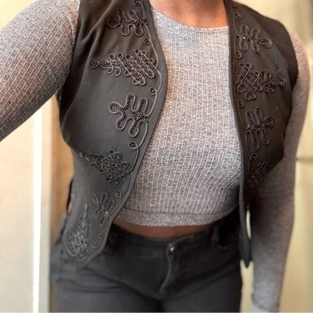 90’s DKNY Embroidered and Beaded Menswear Vest